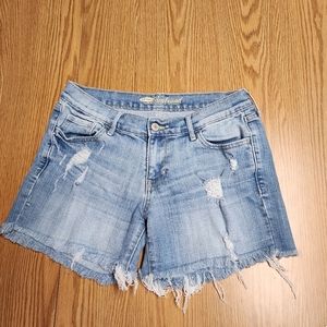 Girls Old Navy Distressed and Destroyed Boyfriend Jean Shorts with Pockets Sz 4